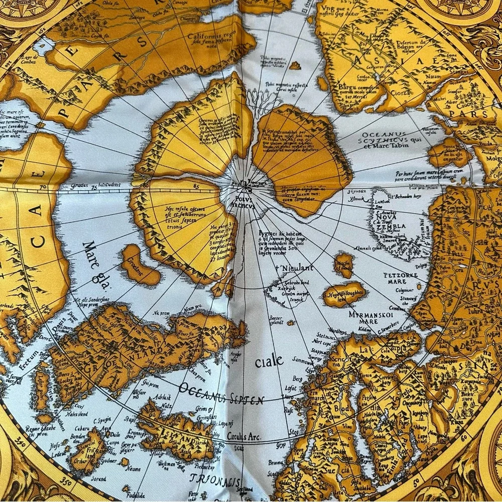 Larioseta Como Silk Scarf VINTAGE– World Map & Travel Trunks, Made in Italy